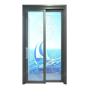 Aluminium Four Panels Swing Casement Glass Sliding Doors Aluminum pt bd doorr Panoramic Slide And Turn Foldable Glass Do