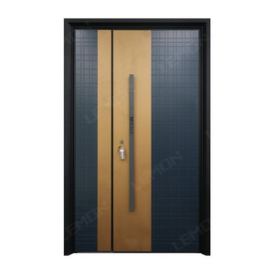 Single Metal Front Door Front Entrance Door With Casing And Burgular Bar Luxury Steel Door For Home Main Entrance