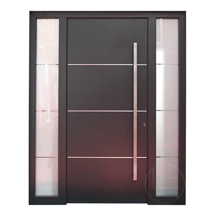 Modern Front Entrance Door Stainless Steel Main Exterior Double Pivot Doors for Houses Stainless Steel Main Door Designs