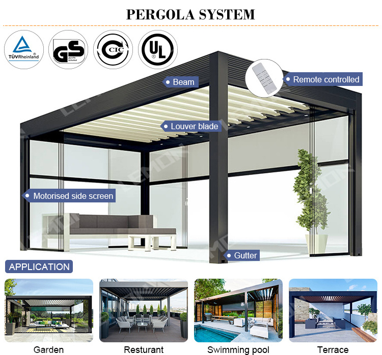 Bioclimatica Louvered Pergola Aluminium Outdoor Carport Structure Solar System Carport  Pergola Kit And Gazebos Outdoor