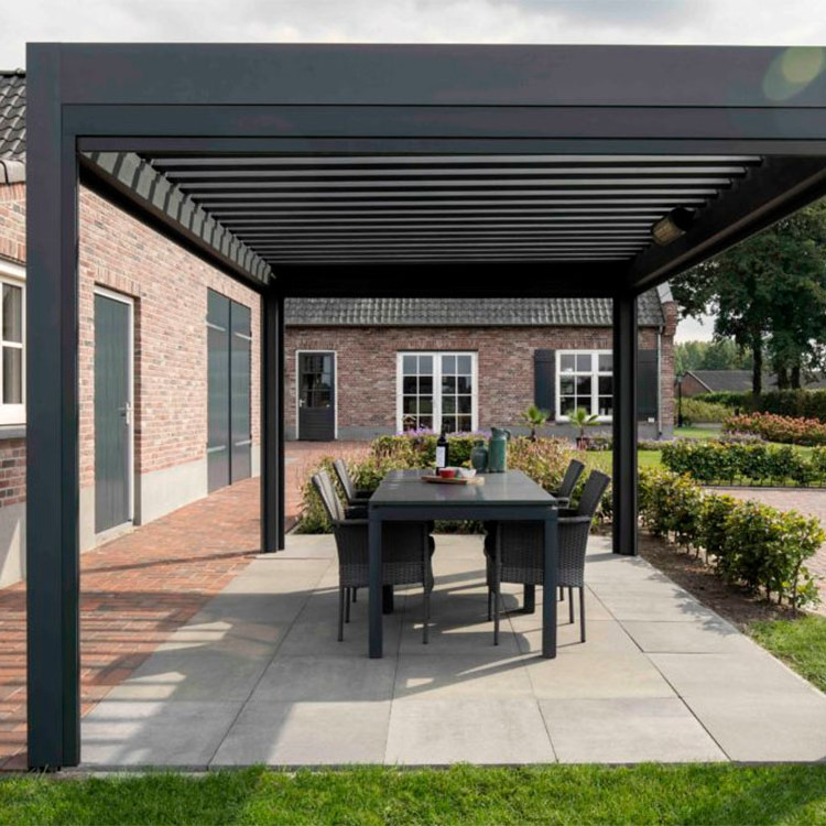 Outdoor gazebo Pergola Louver Roof System Kits Custom Size Luxury Garden aluminum alloy Gazebos