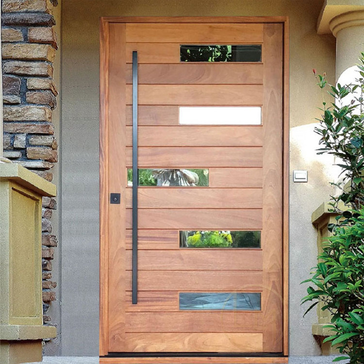 Latest modern french outdoor design solid wood glass panels pivot exterior door used commercial glass entry doors