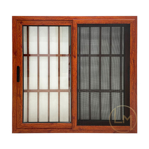 LEMON hot sale bay color aluminium wooden sliding windows with frame