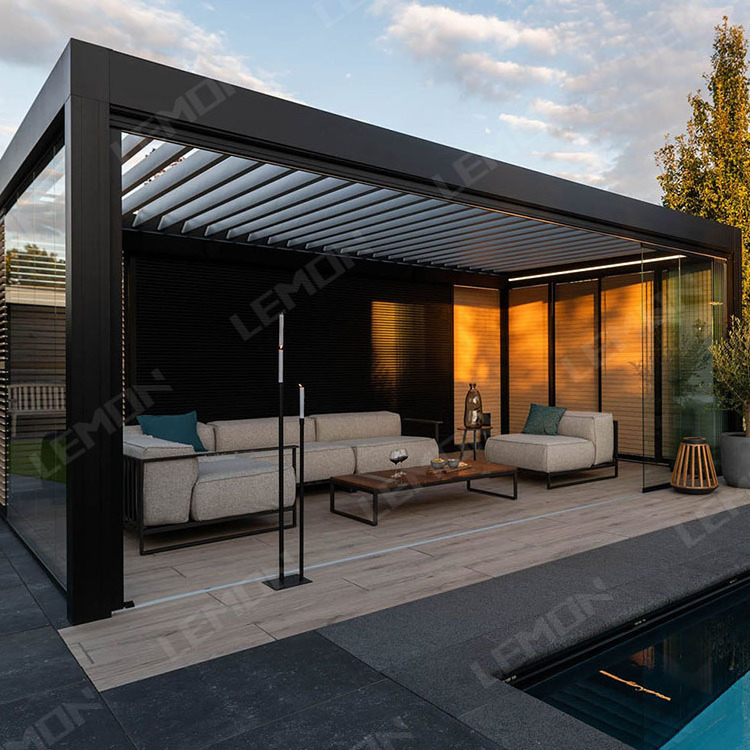 Pergola aluminium wasserdicht aluminium 5x4 pergola glass roof aluminium louver pergola outdoor 10x10