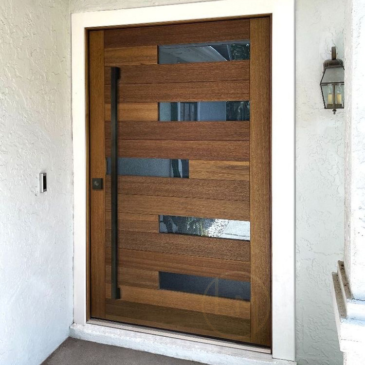 Latest modern french outdoor design solid wood glass panels pivot exterior door used commercial glass entry doors