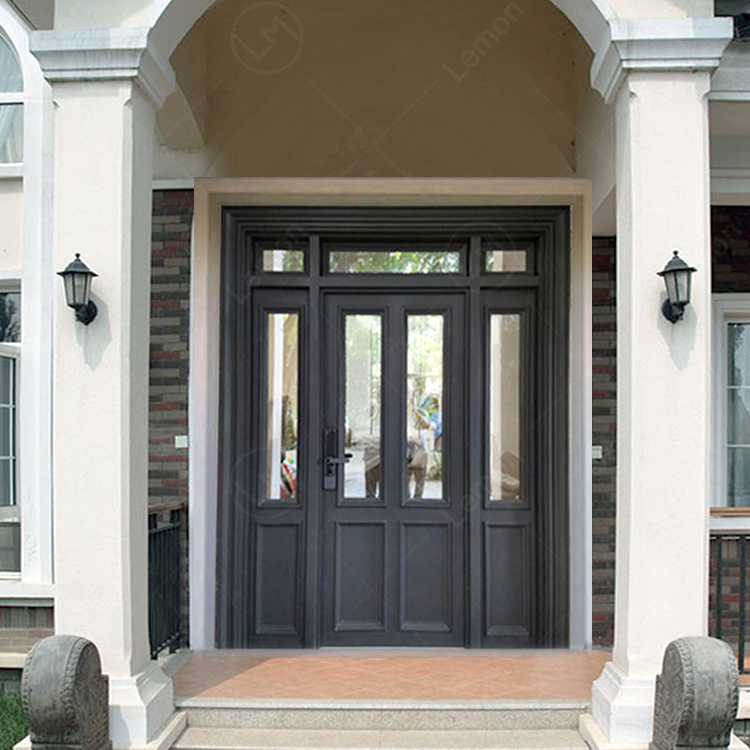 Modern American Design High Quality Model Style Front Door Iron Wrought Prices French Wrought Iron Door