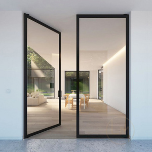 European Rustic Design Aluminium Profile Swing Casement Interior Doors With Double Glass Casement French Doors