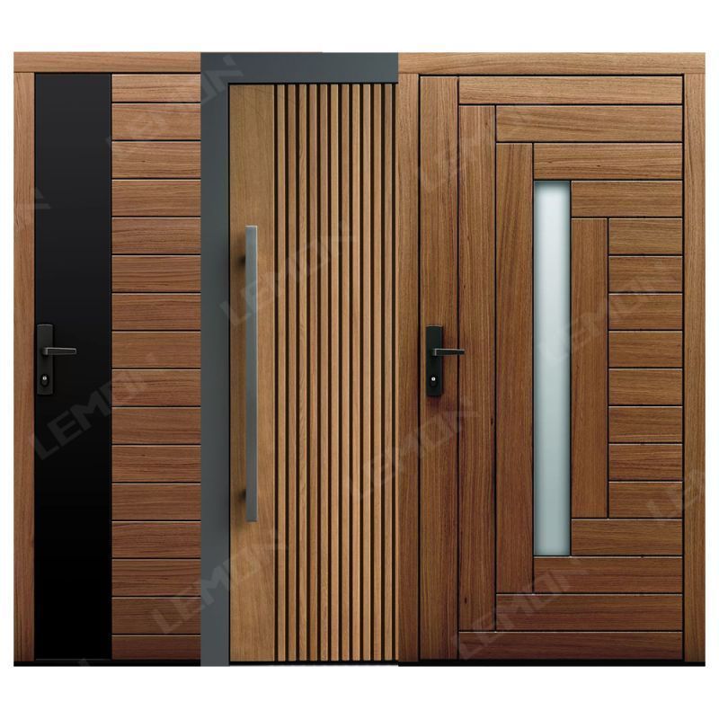 Factory High-end Customized  Swing Pivot Door Invisible  Expensive Wood Door Magnetic Interior Entry Front Doors