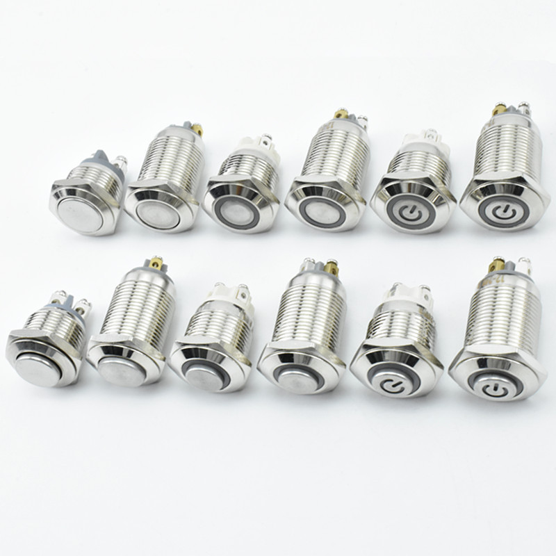 Screw-terminal Push Button 16Mm Self-locking/Momentary Led Round Switch