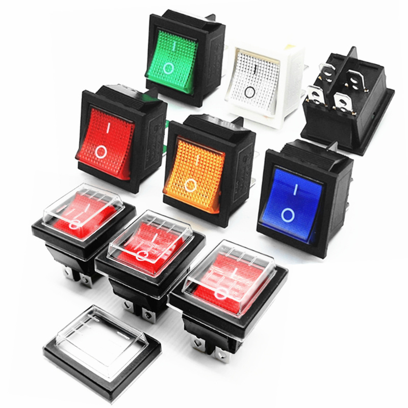 Custom Kcd4 Waterproof Switch Spst,Spdt,Dpst,Dpdt,Switch Panel LED Lighting 2 / 3 Way Rocker Switch 2Pin,3Pin,4Pin,5Pin,6Pin