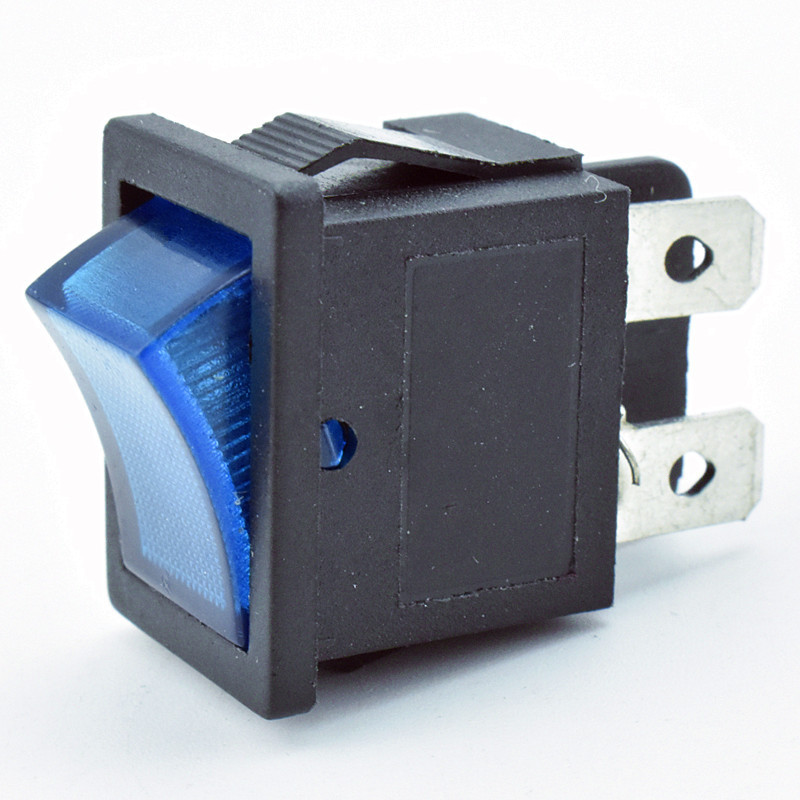 Small Kcd1 104 Dpst Power 220 Volt / 12V Rocker Switch 4 Pin On Off Illuminated Blue Switches