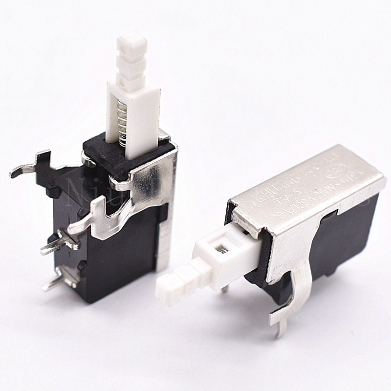 push button Yellow straight key switch KDC-A10 Air Cooler self-locking switch TV-5 Inner Spring momentary switch