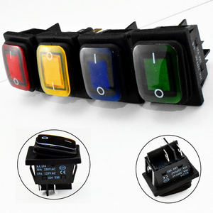 Kcd4 Waterproof Switch Red,Yellow,Blue,Green,Black Rocker Switch With LED / 12V / 24V / 110V / 220V / 4 Pin / Indicator Light