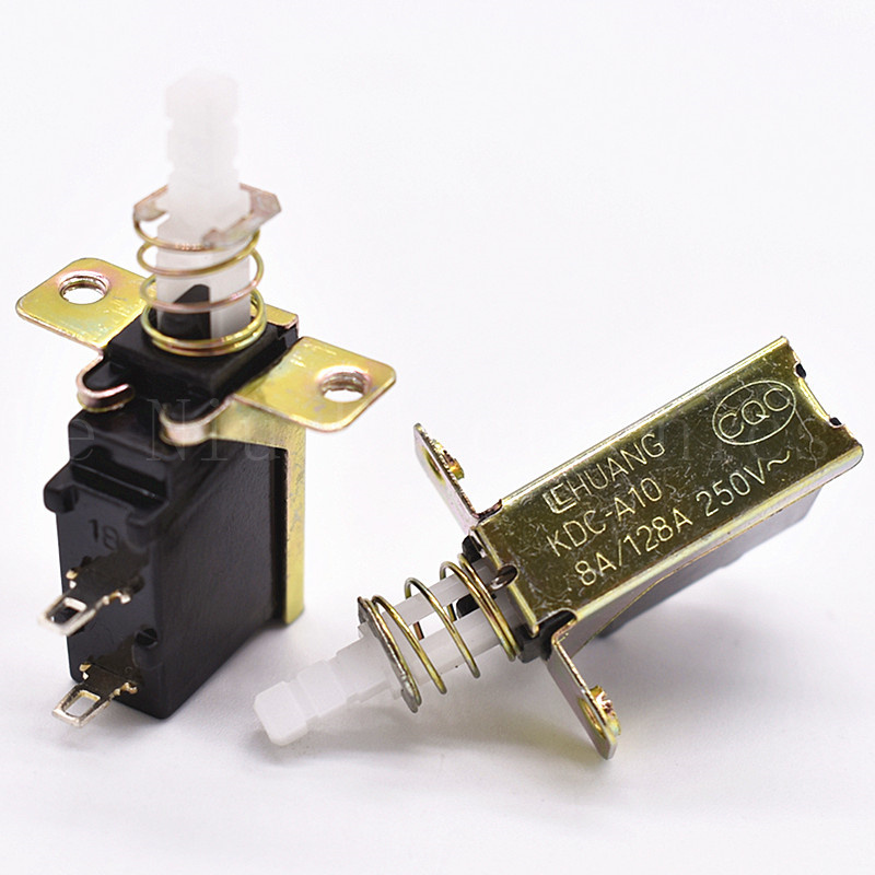 push button Yellow straight key switch KDC-A10 Air Cooler self-locking switch TV-5 Inner Spring momentary switch