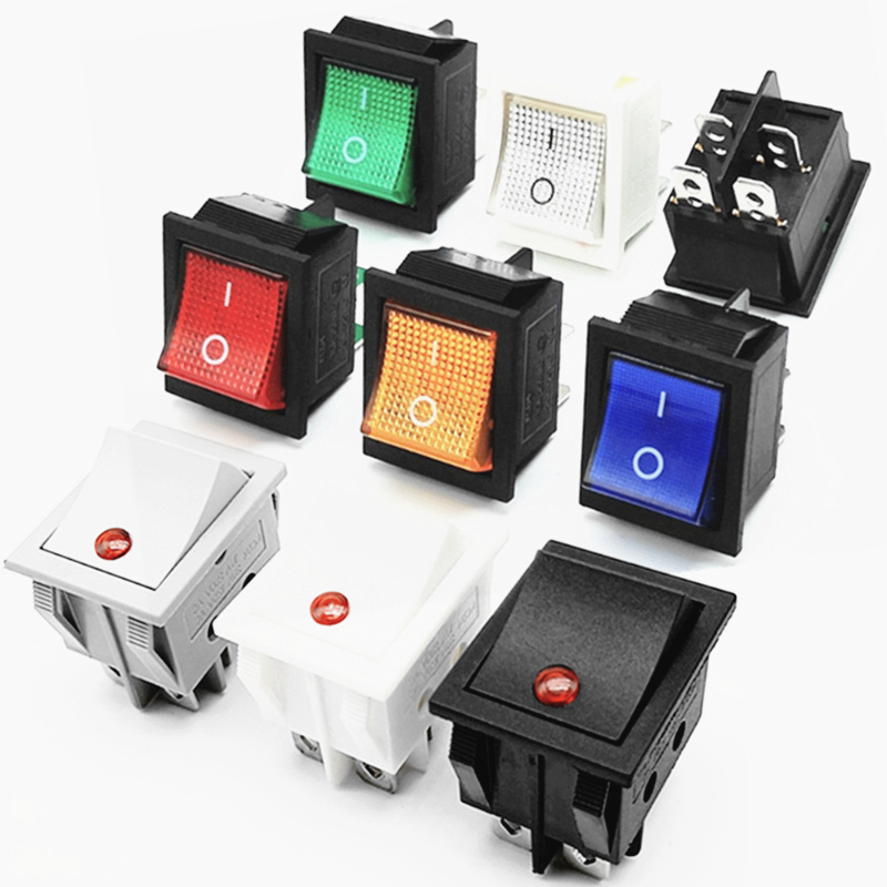 Custom Kcd4 Waterproof Switch Spst,Spdt,Dpst,Dpdt,Switch Panel LED Lighting 2 / 3 Way Rocker Switch 2Pin,3Pin,4Pin,5Pin,6Pin