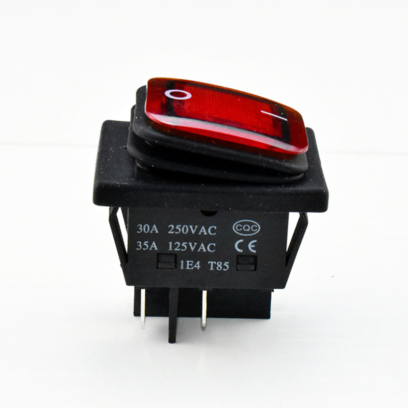 Kcd4 Waterproof Switch Red,Yellow,Blue,Green,Black Rocker Switch With LED / 12V / 24V / 110V / 220V / 4 Pin / Indicator Light