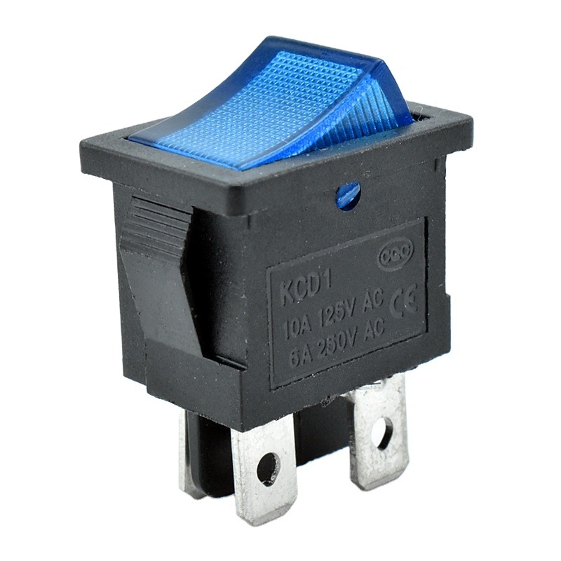 Small Kcd1 104 Dpst Power 220 Volt / 12V Rocker Switch 4 Pin On Off Illuminated Blue Switches