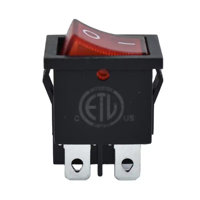 ISO:9001-2015-CUL-ETL-TUV-CQC-KC-CE-CB Switch 12V 24V 220V Switch Rocker Led Switch Kcd1 104 4Pin Red 10A/6A 250V AC