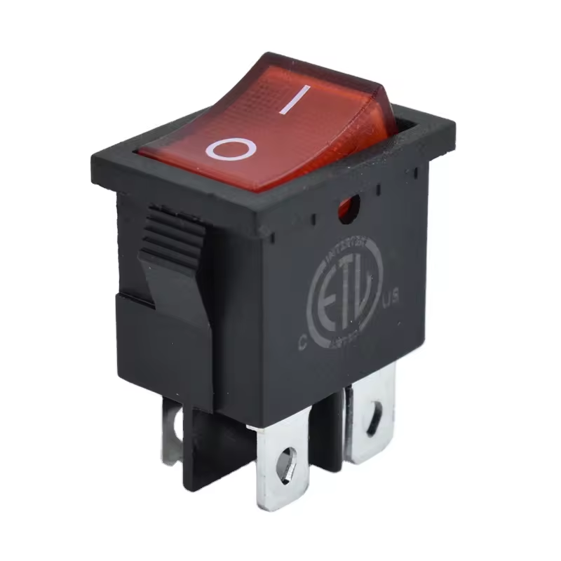 Red Rocker 4 Pin Led Switch With ISO:9001-2015-CUL-ETL-TUV-CQC-KC-CE-CB Attestation Kcd1-C