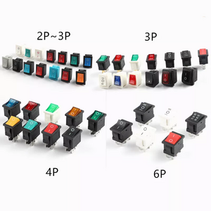 TUV Power 12V ~ 24V ~ 220V LED Light Mini Rocker Switch Kcd1 Series 15X21 MM / 2P / 3P / 4P / 6P / ON-OFF / ON-OFF-ON Switch