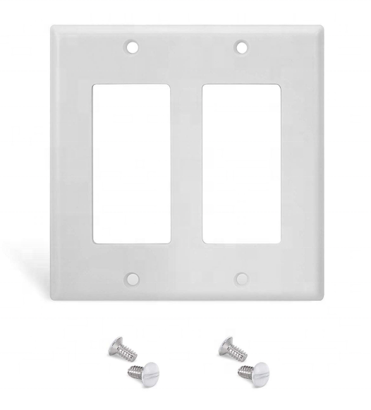 High quality American standard 2 gang wall plate GFCI outlet cover, decora switch plate cover, plastic plate cover UL