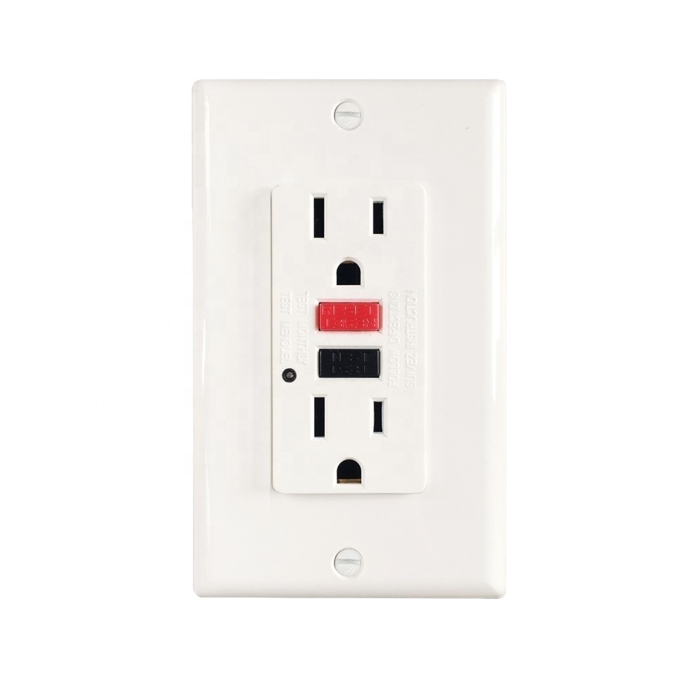 15A/125V GFCI Outlets, Decor GFI Duplex Receptacles with LED Indicator, gfci with cover, ETL Certified, White