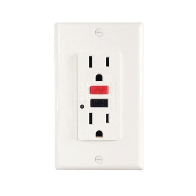 15A/125V GFCI Outlets, Decor GFI Duplex Receptacles with LED Indicator, gfci with cover, ETL Certified, White