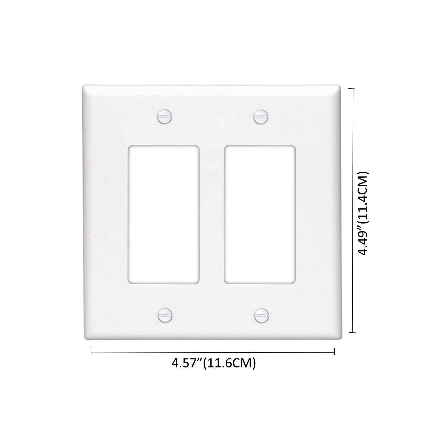 High quality American standard 2 gang wall plate GFCI outlet cover, decora switch plate cover, plastic plate cover UL