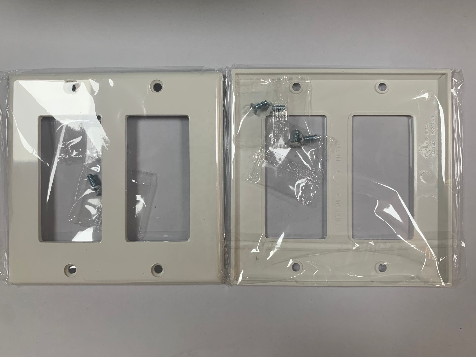 High quality American standard 2 gang wall plate GFCI outlet cover, decora switch plate cover, plastic plate cover UL