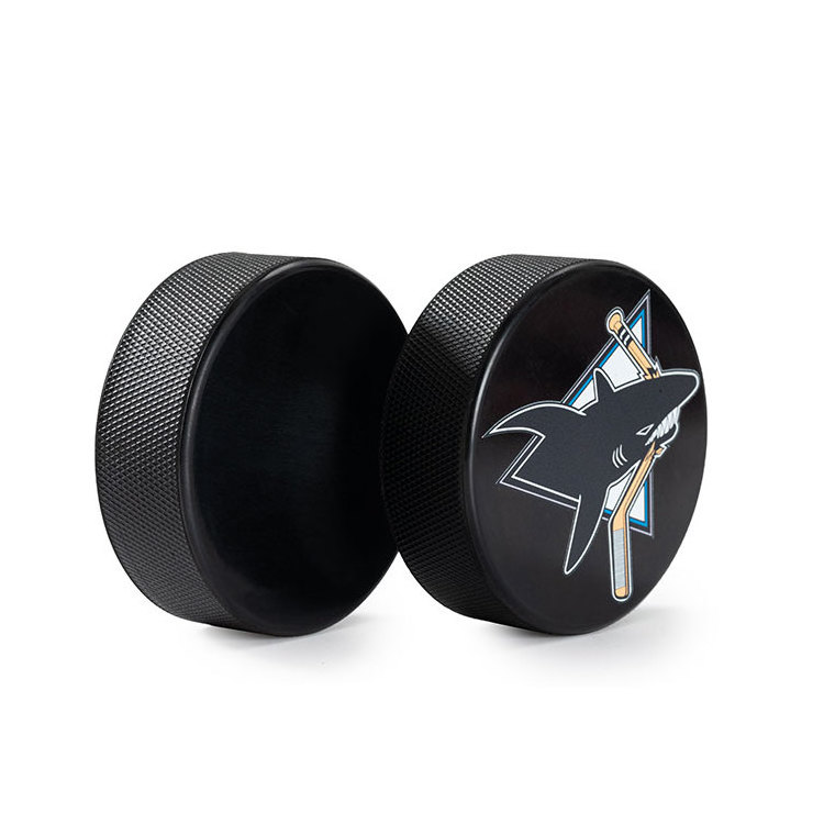 Factory Bulk Sale Good price Blank Black Accept Custom Logo Printed Double sides Ice Puck Hockey