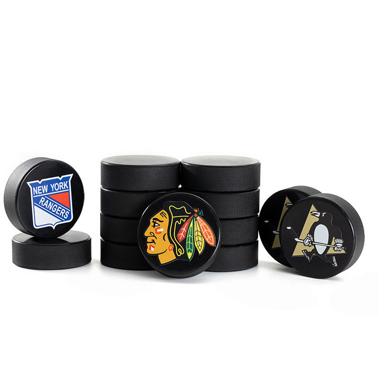 Custom Rubber Ice Hockey Pucks With Logo Printed Professional Official Size Rubber Ice Hockey Puck Custom Logo