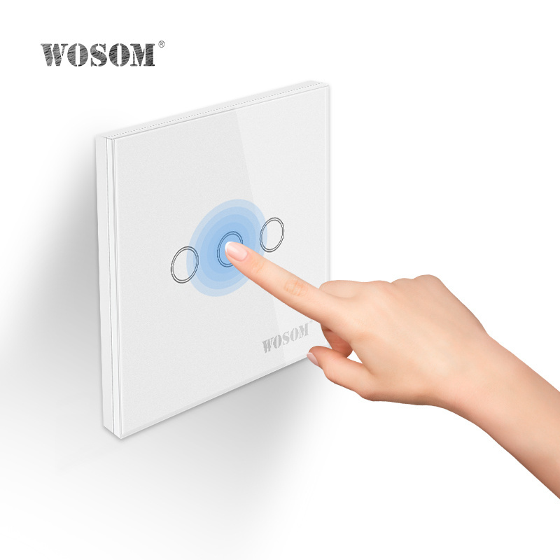 3Gang 1 Way Wall Touch Light Switch,Wall power sensor switch wifi smart touch switch