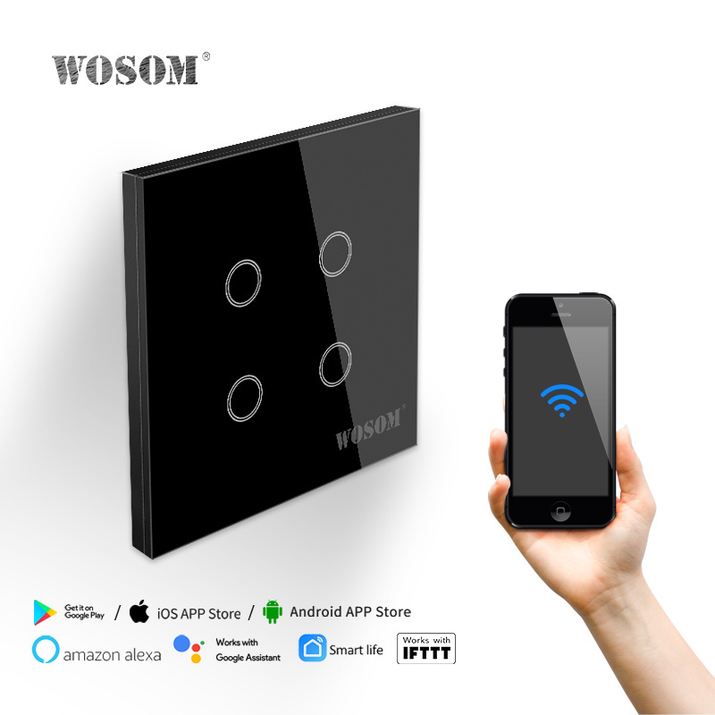 programmable wall switch touch smart light switch wall glass touch switch