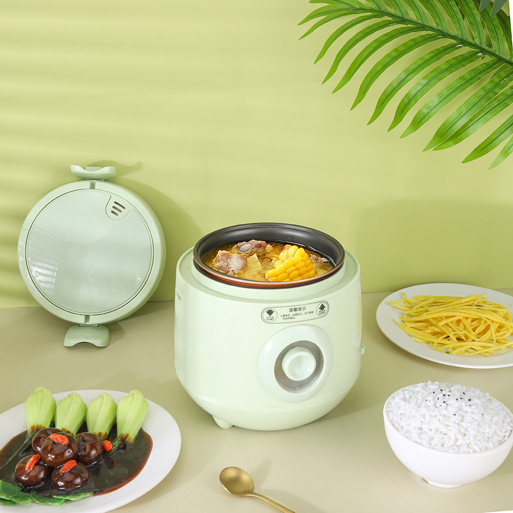 Multifunctional 0.6L Mini Rice Cooker Non Stick Inner Tank Portable Cooking Pot