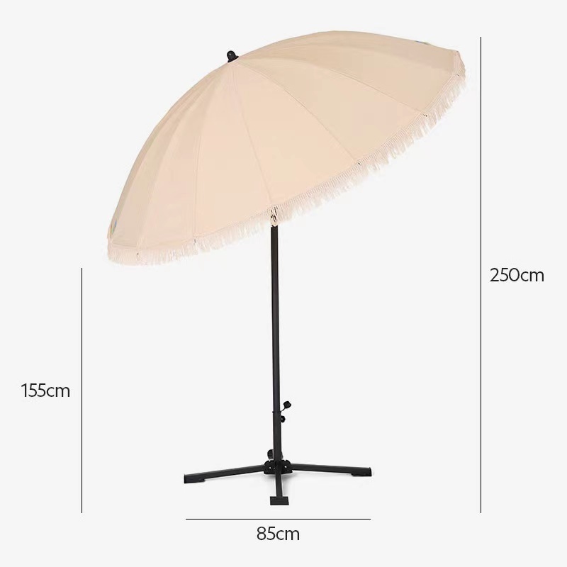 New outdoor portable courtyard aluminum alloy foldable beach sun garden banana parasol umbrellas with 8 bones