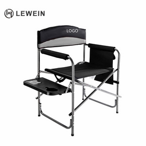 Spot quick delivery portable steel folding lawn beach camping camp table and chair with shelf for camping