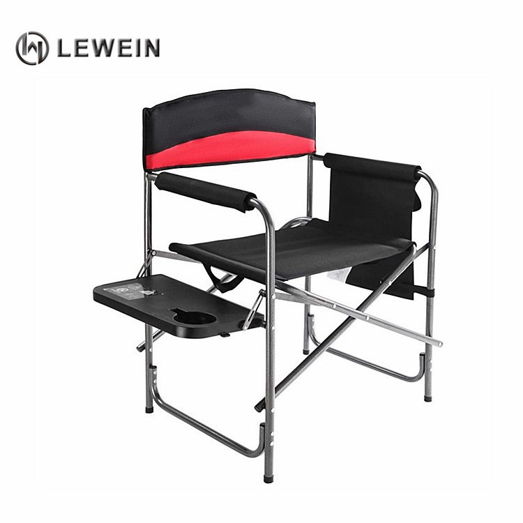 Spot quick delivery portable steel folding lawn beach camping camp table and chair with shelf for camping