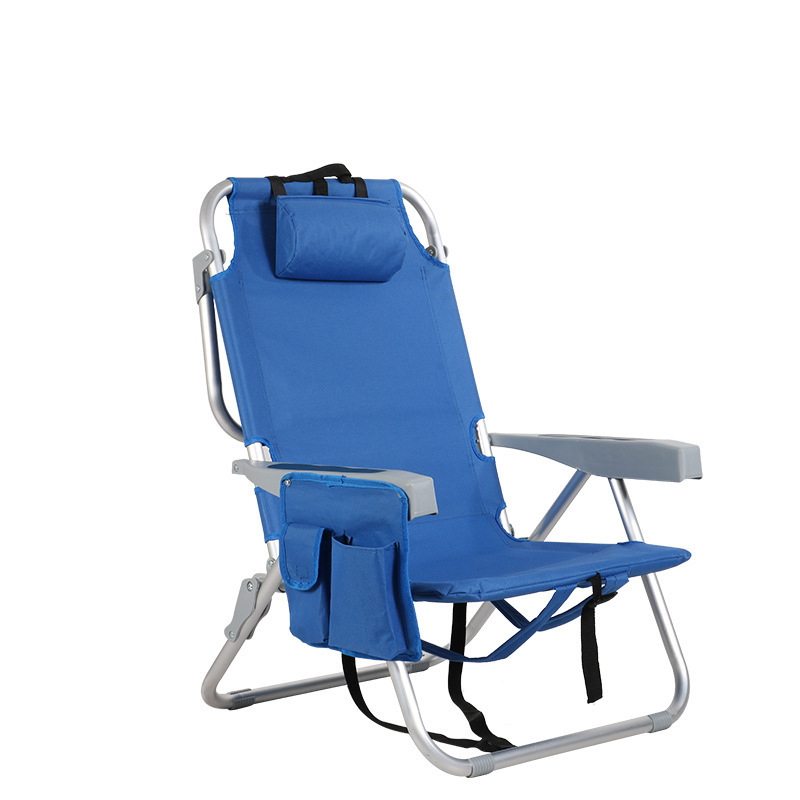 Lightweight Portable Camping Beach Chair for Adults, Outdoor Lay Flat Folding Beach Chairs with 4 Positions