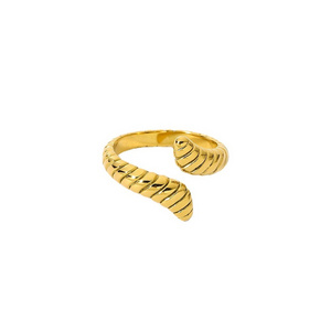 INS Serpentine Croissant Croissant Opening Ring 18K Gold Plated Stainless Steel Titanium Steel Ring