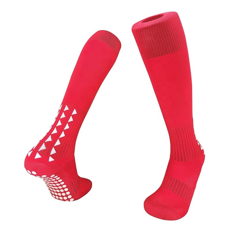 Wholesale Professional Black Pink Padded Soccer Team Socks Men Grip Anti Slip Sports Football Long Socks