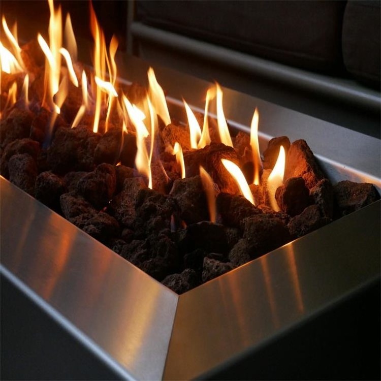 Outdoor Patio Heating Rectangular Stainless Steel Gas Fire Pit Table