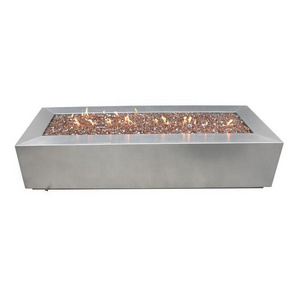 Outdoor Patio Heating Rectangular Stainless Steel Gas Fire Pit Table