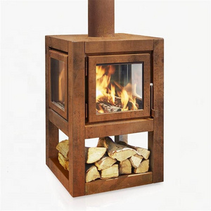 Wood Burning Outdoor Metal Fireplace Corten Steel Stove For Patio Heaters