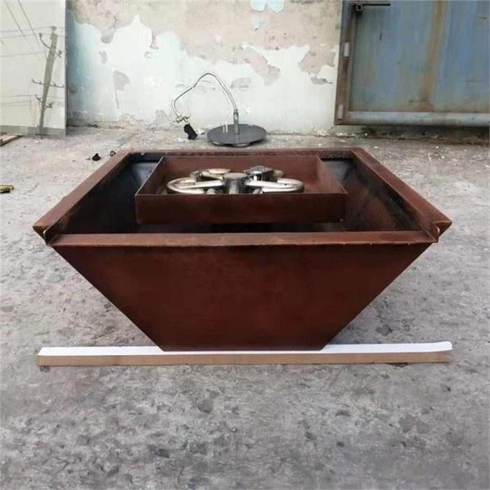 Swimming Pool Corten Steel Gas Fire Water Bowl Water Features Fire Pit