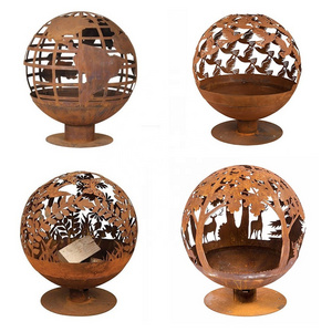 Outdoor Fire Pit Ball Made of Resistant Corten Steel Fireball for Garden Decoration for Fire Pits Category