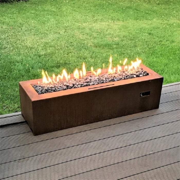 Campfire Outdoor Smokeless Corten Steel Gas Fire Pit Table