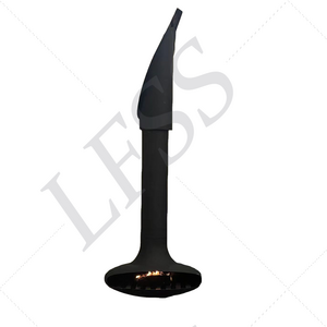 Matte Black Fire Wood Burning Suspended Stove Real Fire Hanging Fireplace Villa Decoration