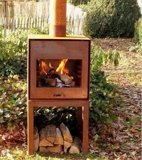 Garden Outdoor Warming Corten Steel Fireplace BBQ