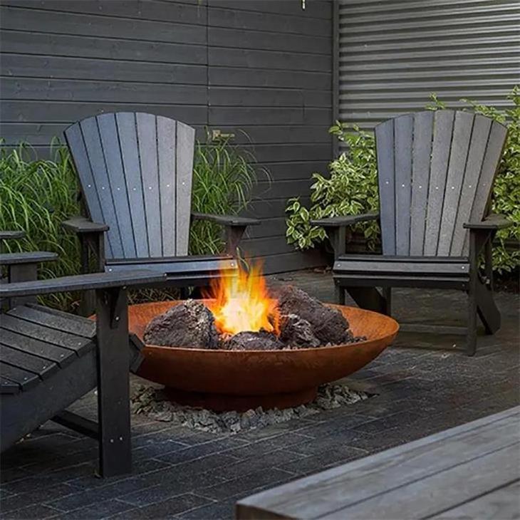 Multifunction Outdoor Wood Burning  Corten Steel Fire Pit Bowl