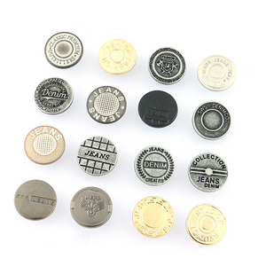 High Quality Engrave Logo Permanent Metal Buttons Jean Tack Buttons for Pants